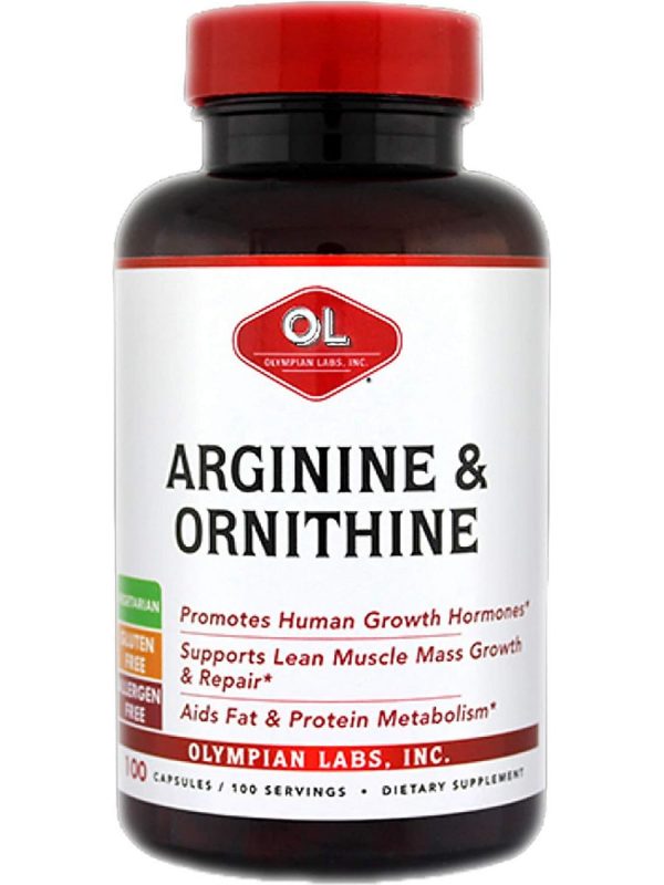 Olympian Labs, Arginine & Ornithine, 750 mg, 100 Capsules on Sale