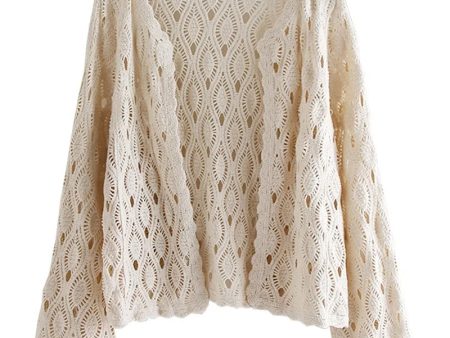 Women s Relaxed Cotton Loose Long Sleeve Cover Up | Beige Or White For Sale