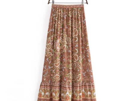 Brown Earthy Women s Hippie Long Skirt | Sizes S-XL For Sale