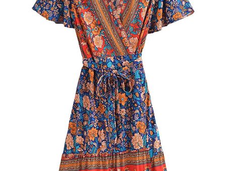 Vintage Hippie Styled V-Neck Boho Dress | Sizes S-XL on Sale