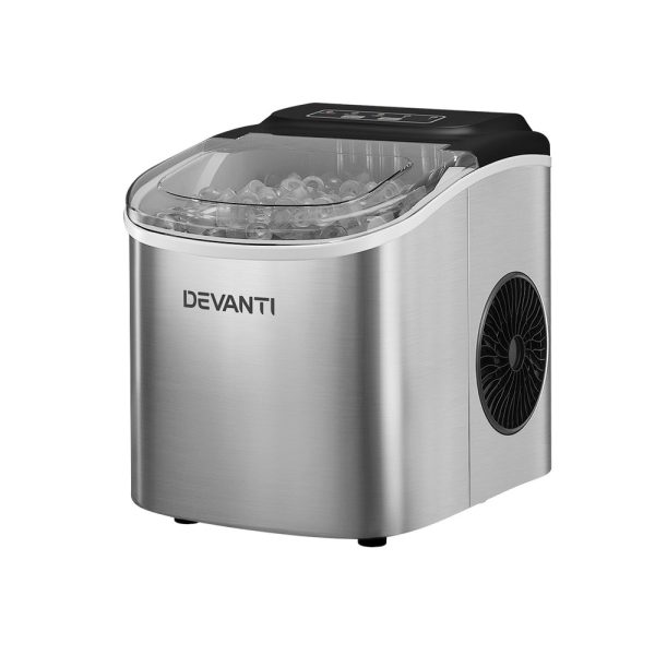 Devanti 12kg Ice Maker Machine | Self Cleaning | Silver For Sale