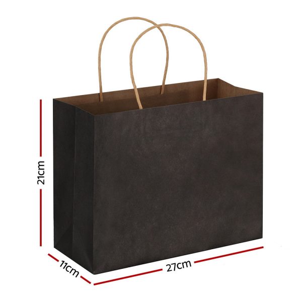 50pcs Bulk Paper Bags Pack Shopping Retail Gift Bags Reusable Soft Handle Black Online