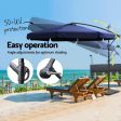 Instahut 3m Outdoor Umbrella w Base Cantilever Garden Beach Patio Navy Sale