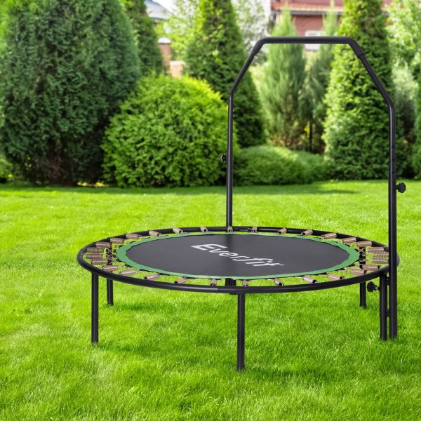 Everfit 48inch Round Fitness Trampoline Rebounder Adjustable Handrail Green Sale