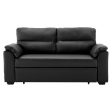 Black Faux Leather Sofa Bed Couch Lounge by Sarantino Online now