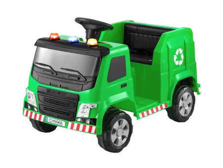 Rigo Kids Ride On Car Garbage Truck Police Light 12V Electric Toys Cars Green Cheap