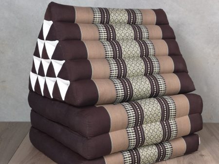 Jumbo Thai Triangle Pillow THREE FOLDS Brown Cheap