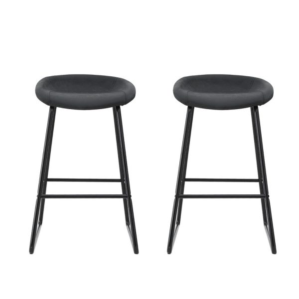 Artiss 2x Bar Stools Kitchen Dining Chairs Counter Stool PU Leather Metal Online