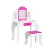 Keezi Kids Dressing Table Vanity Makeup Chair Set Wooden 3 Mirror Drawer Pink Online Hot Sale