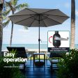 Instahut Outdoor Umbrella 2.7m Beach Pole Garden Tilt Sun Patio UV Charcoal on Sale