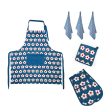 Navy Cotton Kitchen Set | IDC Homewares 6-Piece Cotton Bud For Discount