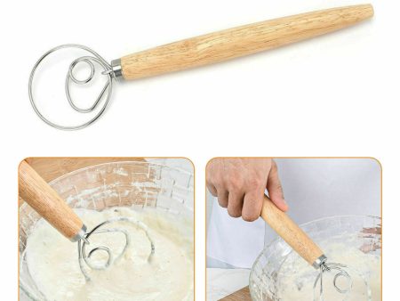 13-Inch Stainless Steel Baking Dough Wire Whisk Mixer | Bread Cooking Tool on Sale