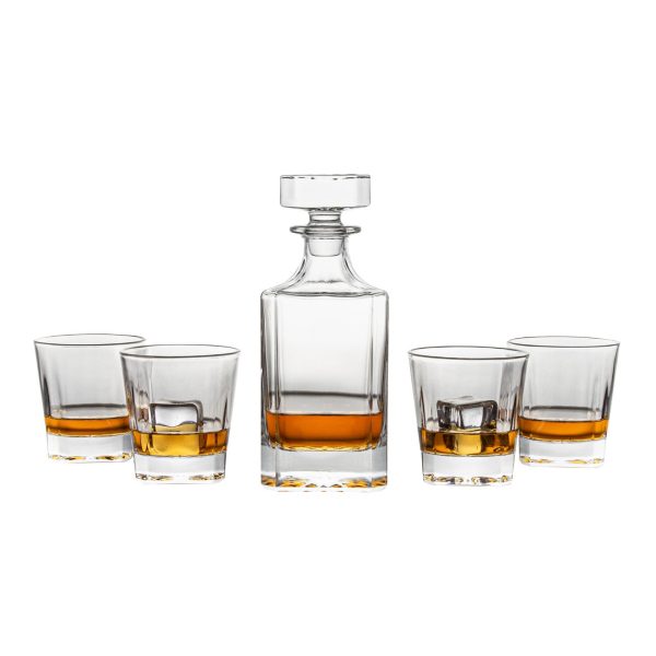 Square Whiskey Decanter Bottle Set | Novare Whiskey Glasses For Sale