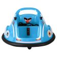 Kids Ride On Car Bumper Electric Toys Cars Light Remote Angry Birds Sticker Blue For Discount