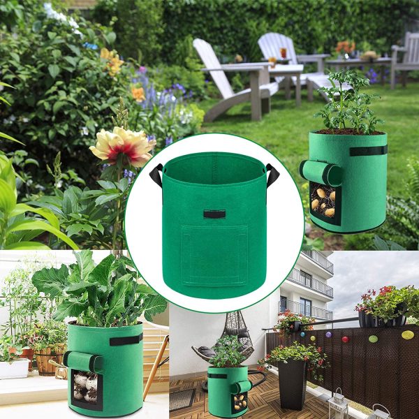 5-Pack 5 Gallons Plant Grow Bag | Potato Container Pots with Handles | Garden Planter Sale