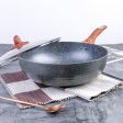 Justcook 32cm JSHS-IH4932C-1 Marble Wok Stirfry Pan | Marble-Coated Wok Stirfry Pan (32cm) Supply