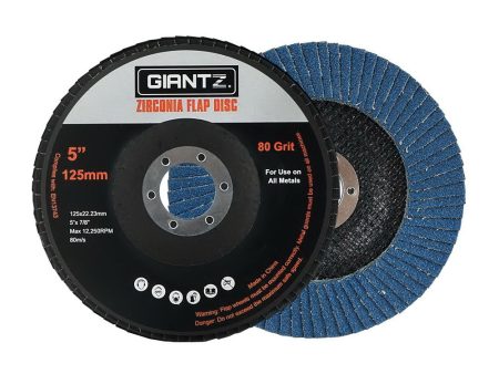 Giantz 100 PCS Zirconia Sanding Flap Disc 5  125mm 80Grit Angle Grinding Wheel For Cheap