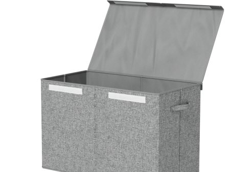 Keezi Large Toy Box Chest Storage with Flip-Top Lid Foldable Organizer Bins Grey For Cheap