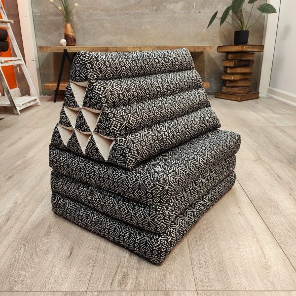 [Large] THREE FOLDS Thai Triangle Pillow Foldout Daybed TTP10BLK Hot on Sale