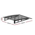 Instahut Window Door Awning Canopy 1mx1m Grey Solid Sheet Metal Frame on Sale