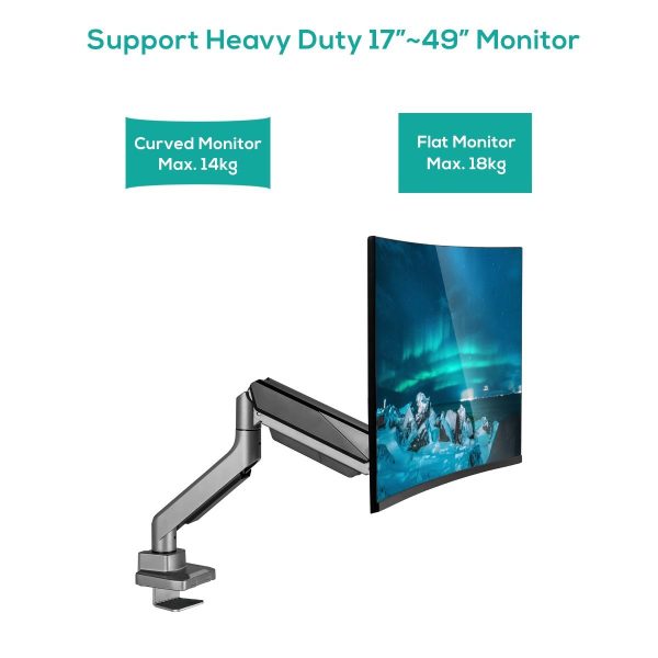 activiva Heavy Duty Single Monitor Gas Spring Arm Fashion