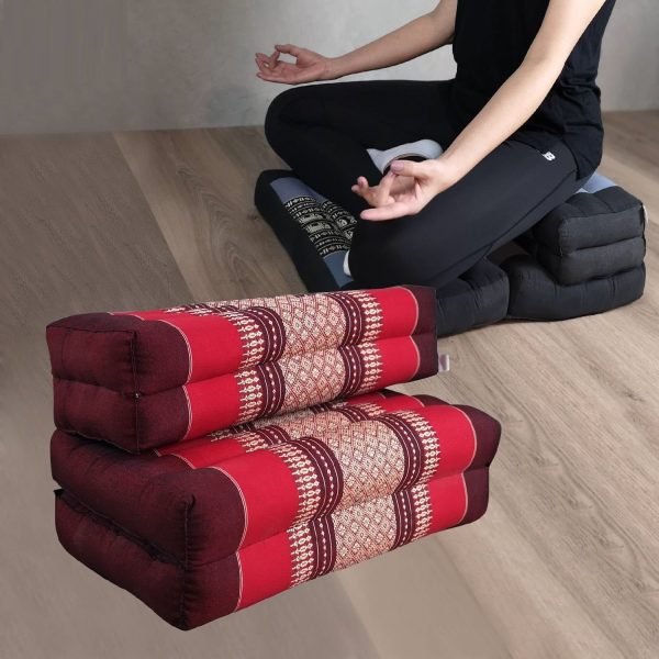 3-Fold Zafu Meditation Cushion Set Red Cheap