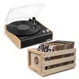 Victrola Eastwood Turntable | Bundled Record Storage Crate Hot on Sale