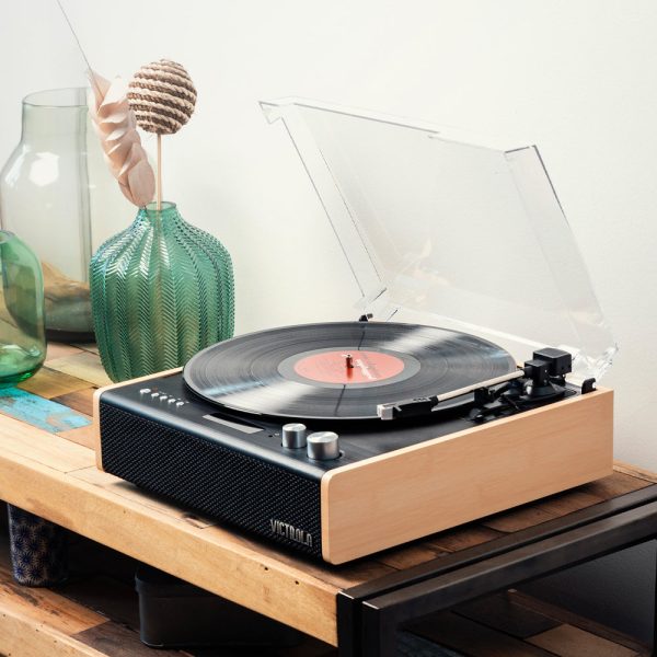 Victrola Eastwood Turntable | Entertainment Stand Bundle | Black Sale