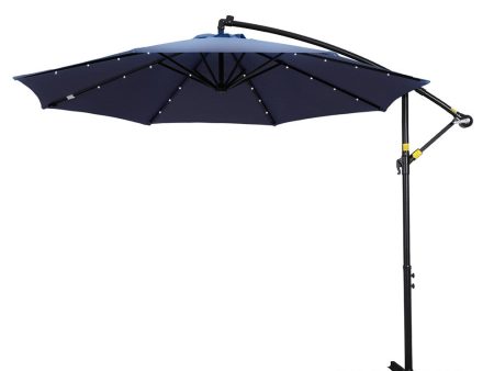 Instahut Outdoor Umbrella 3M Cantilever Beach LED Umbrellas Garden Shade Patio Hot on Sale