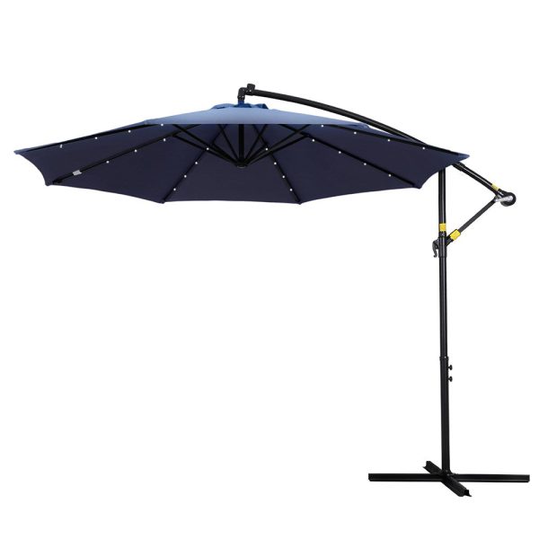 Instahut Outdoor Umbrella 3M Cantilever Beach LED Umbrellas Garden Shade Patio Hot on Sale