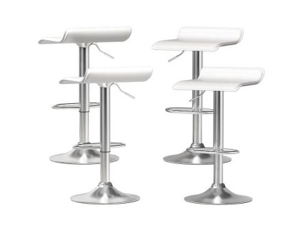 Artiss 4x Bar Stools Faux Leather Chair White on Sale