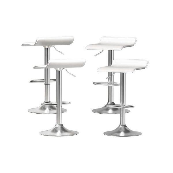 Artiss 4x Bar Stools Faux Leather Chair White on Sale