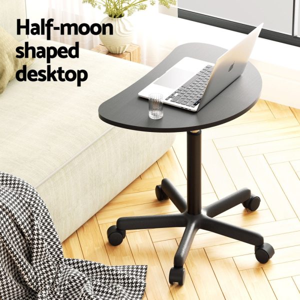 Artiss Laptop Desk Portable Height Adjustable Table Caster Wheels 60CM Black Sale