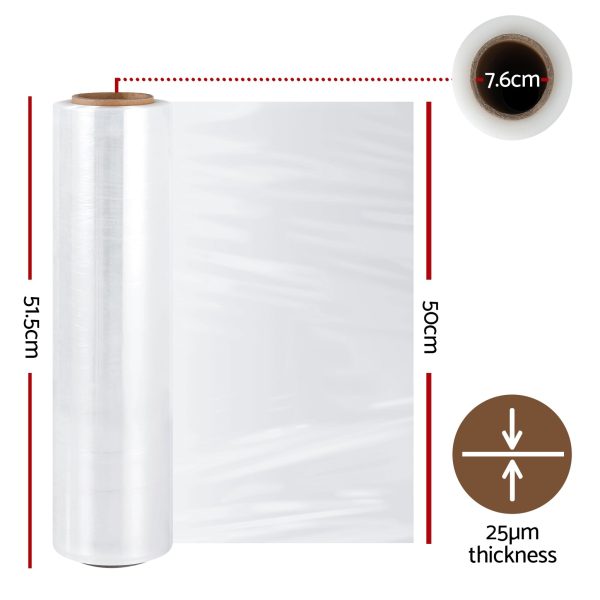 500mm x 400m Stretch Film Pallet Shrink Wrap 4 Rolls Package Use Plastic Clear Online now