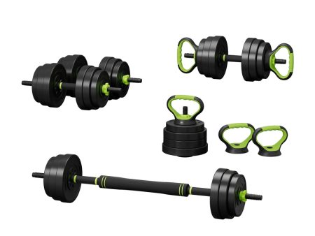 Everfit 25kg Adjustable Dumbbells Set Kettle Bell Weight Plates Barbells Gym Hot on Sale