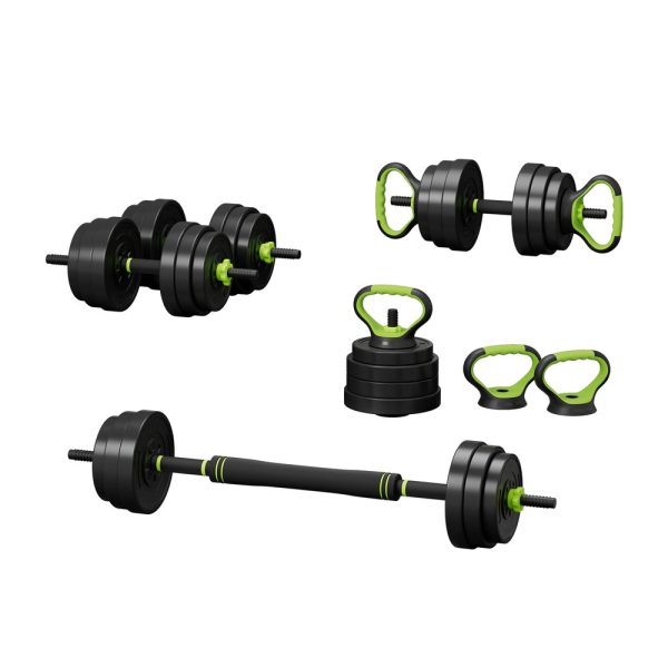 Everfit 25kg Adjustable Dumbbells Set Kettle Bell Weight Plates Barbells Gym Hot on Sale