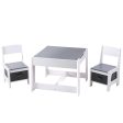 Keezi Kids Table and Chairs Set Play Activity Toys Storage Chalkboard Desk Grey Sale