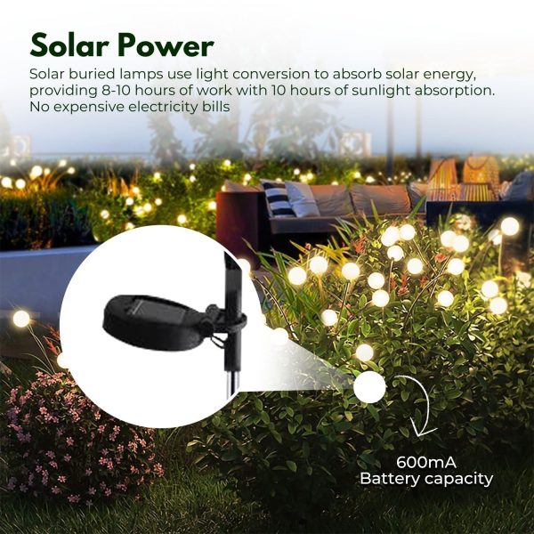 NOVEDEN Solar Powered Firefly Lights | 3 Pieces | Warm Light For Discount