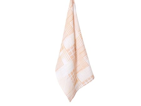 J.Elliot Home 100% Linen Print Tea Towel - Rue Blush For Sale