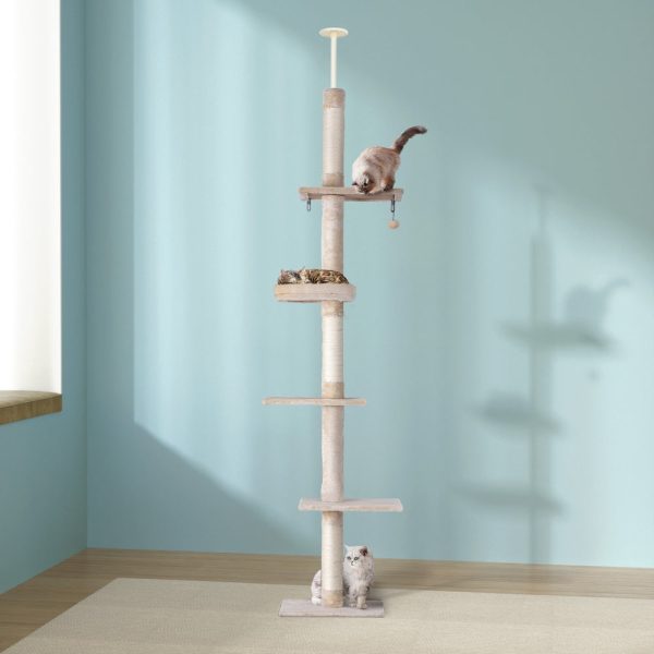 i.Pet Cat Tree 290cm Tower Scratching Cats Post Scratcher Floor to Ceiling Bed Hot on Sale