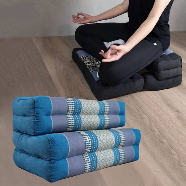 3-Fold Zafu Meditation Cushion Set Blue Medium Size Online Hot Sale