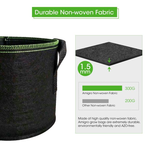 5-Pack 5 Gallons Plant Grow Bag | Flower Container Pots with Handles | Garden Planter Online Hot Sale