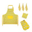 Yellow Cotton Kitchen Set | IDC Homewares 6-Piece Cotton Bud For Cheap