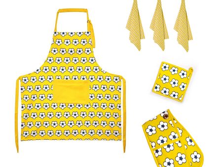 Yellow Cotton Kitchen Set | IDC Homewares 6-Piece Cotton Bud For Cheap