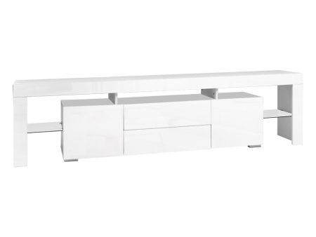 Artiss TV Cabinet Entertainment Unit Stand RGB LED Gloss Furniture 200cm White Cheap