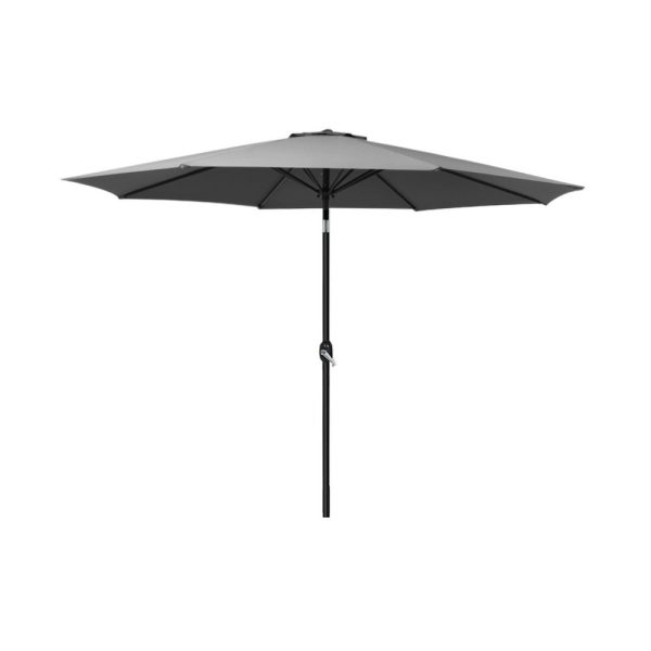 Instahut Outdoor Umbrella 2.7m Beach Pole Garden Tilt Sun Patio UV Charcoal on Sale