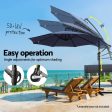 Instahut Outdoor Umbrella 3M Cantilever Beach LED Umbrellas Garden Shade Patio Hot on Sale