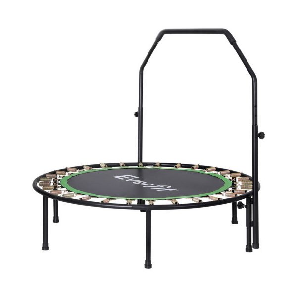 Everfit 48inch Round Fitness Trampoline Rebounder Adjustable Handrail Green Sale