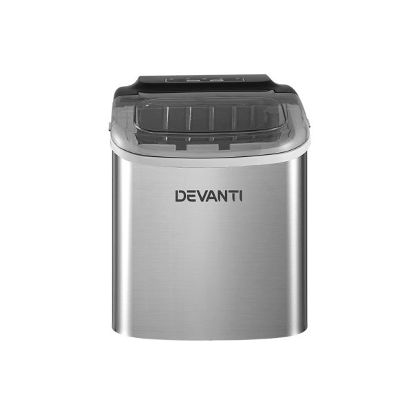 Devanti 12kg Ice Maker Machine | Self Cleaning | Silver For Sale