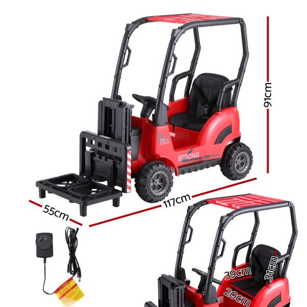 Rigo Kids Electric Ride On Car Forklift Loader Toys Cars Horn Remote 12V Red on Sale